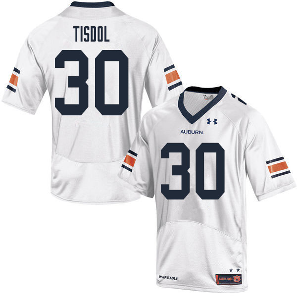 Men's Auburn Tigers #30 Desmond Tisdol White 2020 College Stitched Football Jersey